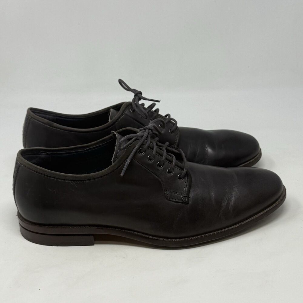Cole Haan Grand Warner Shoes Mens 9.5 Gray Leather Classic Oxford Derby Dress